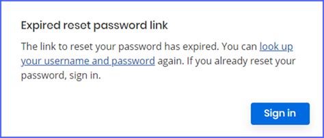 My Reset Password link has expired • Online Help Center.
